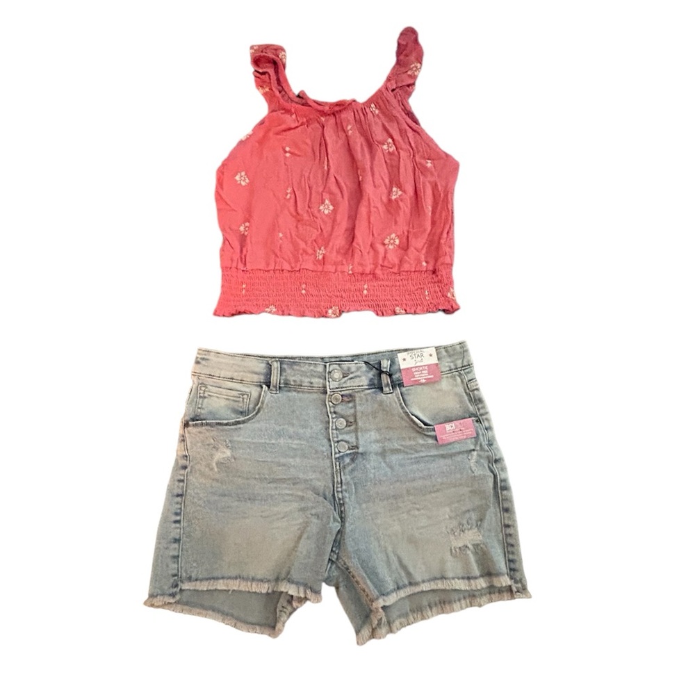 Speechless Coral Tank Sz XL & Imperial Star Shorts Sz 16 Set Retail $72